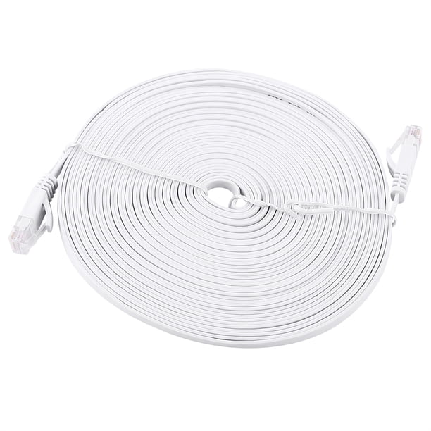 Cable plano de red Ethernet RJ45 CAT6, cable UTP para router, 1000 m, blanco, 10 metros