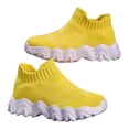 thumbnail image 5 of Zanarzt Kids Shoes Boys Girls Shoes Kids Tennis Athletic Running Footwear Slip On Walking Breathable Lightweight Sneakers Yellow,US 2.5, 5 of 6