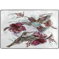 thumbnail image 4 of SKYSONIC 72x48in Fashion Floral Hummingbirds Area Rug, Hibiscus Flowers Non-Slip Floor Carpet for Indoor Living Dining Room and Bedroom Area, 4 of 7
