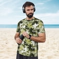 thumbnail image 4 of Wukai Hawaii Palms Print Men's Short-Sleeved Mesh T-Shirt,Quick-Dry Short Sleeve Workout T-Shirt-, 4 of 8