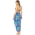thumbnail image 2 of LA LEELA Women's Bikini Beach Wrap Swimwear Cover up Bathing suit Summer Wraps Swimsuit Sarong Skirts for Women One Size Lapis, Leaves, 2 of 5