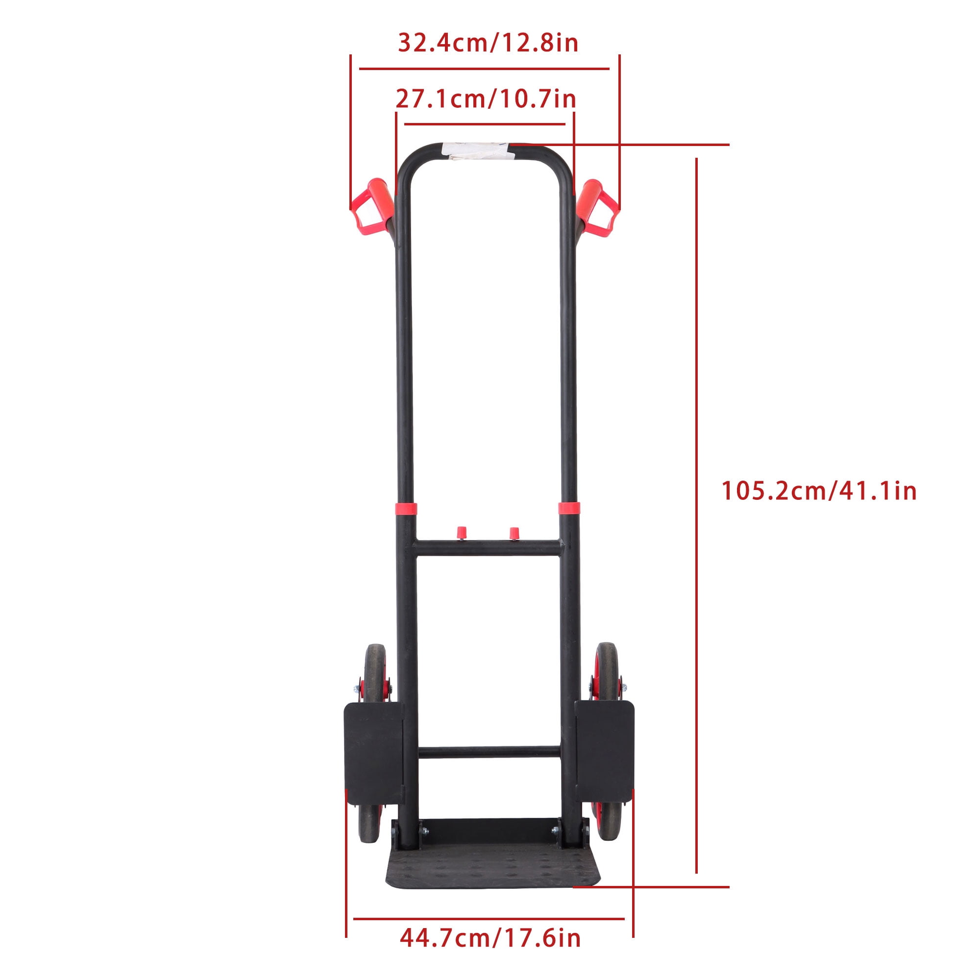 labwork Heavy Duty 440lb Stair Climbing Hand Truck Folding Dolly Cart with 6 Wheels Thickened Steel Frame and Telescoping Handle