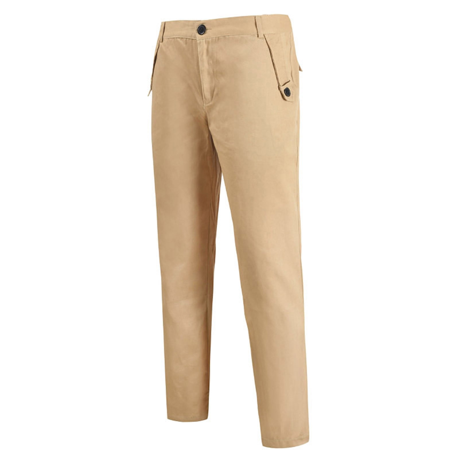LSOLMD Men's Dress Pants Fashion Straight Leg Slim Fit