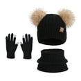 thumbnail image 2 of Idoravan winter hats for Girls Boys Winter Knit Three Piece Sets Children's winter hats Outdoor Warmth Three-piece Set With Fleece Ear Protects Pullover Caps Wool Knitted Woolen Caps, 2 of 2
