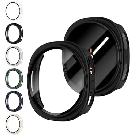 2‑Pack Full Face Cover for Galaxy Watch 8 2025 / Watch 9 2026 40mm, Hard PC Frame with Built‑in Tempered Glass Screen Protector, Shock‑Resistant Watch Accessories for Men and Women