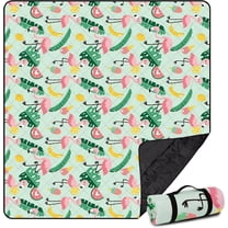 Extra Large(80 "x 80") Picnic Blanket, 3-Layer Thicking Outdoor Camping Blanket, Machine Washable Beach Blanket, Waterproof and Wear-Resistant, Soft and Comfortable(Pink Flamingo)