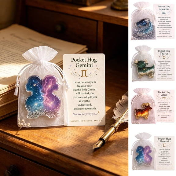 Yunuuuoa Zodiac Sign Pocket Cards , Astrology Inspired Motivational Cards with Inspirational Messages, Compact Gift Size Cardstock Keepsakes, Birthday Holiday Thoughtful Gift for Zodiac Enthusiasts