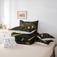 thumbnail image 6 of Castle Fairy Kids Teens Boys Abstract Gamepads Gamer Twin Bedding Sets 7-Piece,Geometric Plaid Futuristic Cubes Bedding Comforter Set Microfiber,Black Yellow Breathable Sheet Sets, 6 of 8