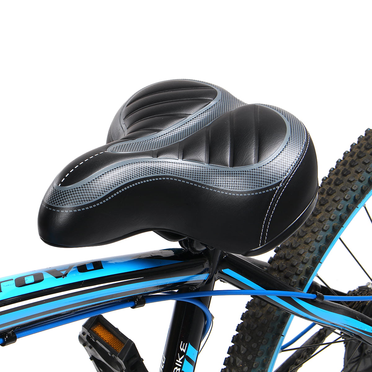 MTB Saddle Comfortable Bike Bicycle Cycling Seat Wide Soft Gel Cushion Pad 