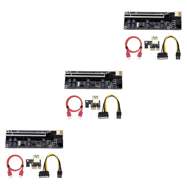 Methold PCI-E 1x a 6x Powered USB3.0 Extender Card Board Portable Mini Home Computer Adapter Ranura negra Cable rojo Type1 NO1