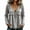 Gray, variant on Womens Casual V Neck Cotton Linen Blouse Long Sleeve Loose Fit Tunic Top with Ruffle Trim Tie Front Textured Shirt Blue S
