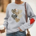 thumbnail image 3 of Olyvenn Women's Leopard Heart Print Oversized Sweatshirts - Casual 2025 Fall Pullover Loose Crewneck Long Sleeve Cute Graphic Tee Tops Gray S, 3 of 4