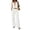 White, variant on Women's 2 Piece Sets Sleeveless Open Back Halter Tops & Wide Leg Pants Y2K Summer Fashion Going Out Outfits Black M