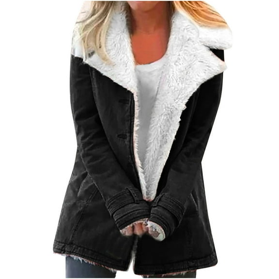 Womens Hoodies Fleece Jackets Soft Fuzzy Long Hoodie Sweatshirt Casual Warmth Sherpa Hoodies Button Down Coats Winter