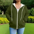 thumbnail image 2 of Zipper Hoodies for Women, Drawstring Loose Hooded Sweater Jackets, Fall Casual Tops, 2 of 6