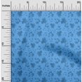 thumbnail image 2 of oneOone Polyester Spandex Medium Blue Fabric Autumn Leaves Craft Projects Decor Fabric Printed By The Yard 56 Inch Wide, 2 of 4