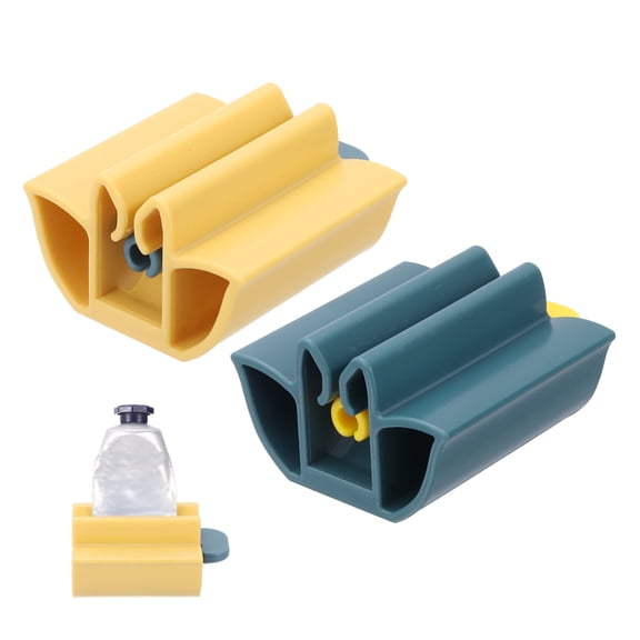 Uxcell 2 Pcs Roll Toothpaste Dispenser, Plastic Roll Toothpaste Squeezer, Paste Dispenser Tool Portable Bathroom Accessories for Bathroom, Shower, Travel(Yellow/Dark Green)