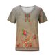thumbnail image 5 of Fiudx Camisetas para Mujer Camiseta Holgada Estampada con Cuello En V y Manga Corta para Mujer, 5 of 5