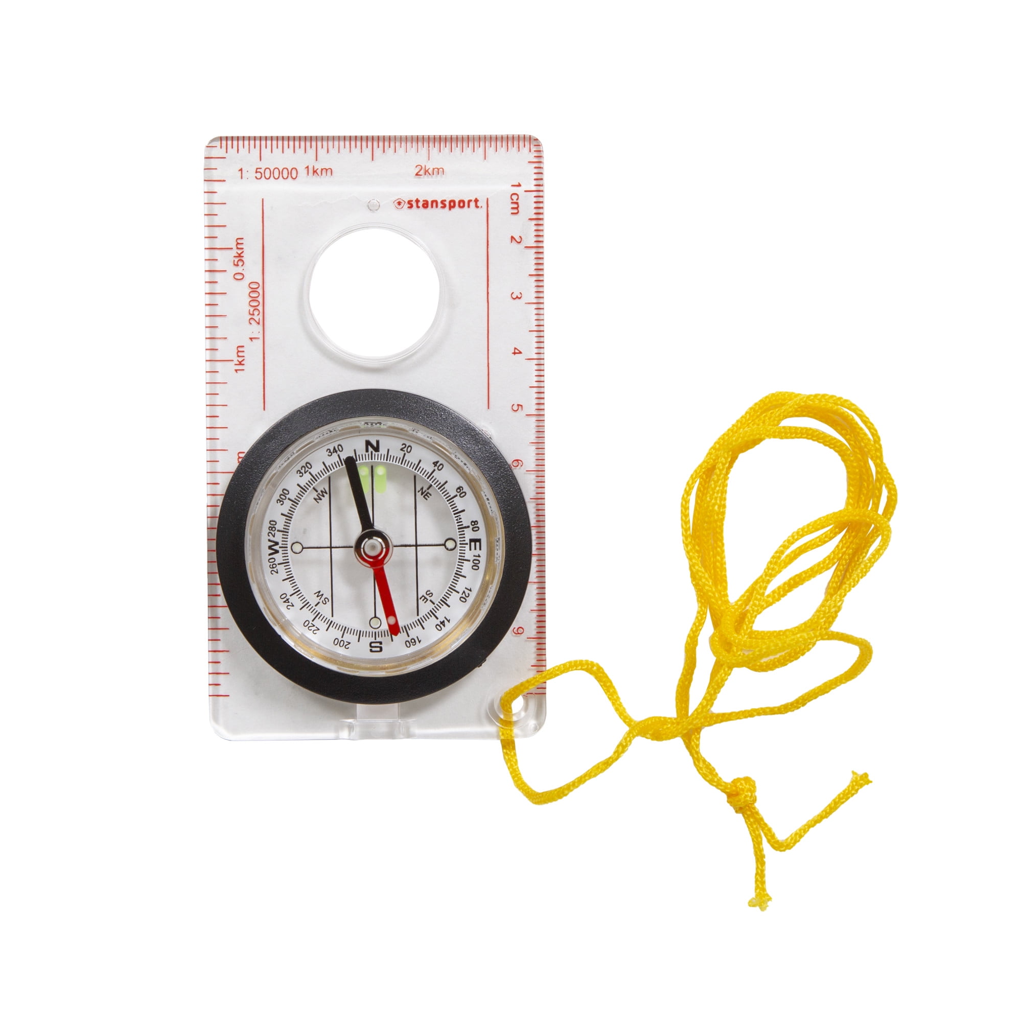 Educational Map Compass With Ruler and String 
