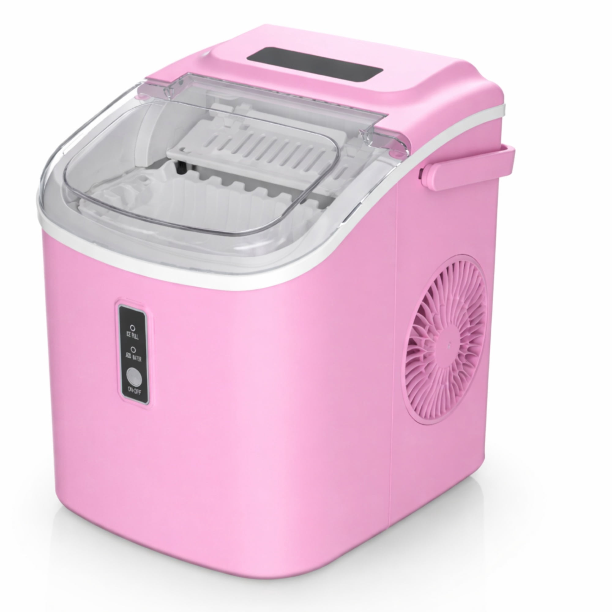 EUHOMY Countertop Ice Maker 26 lbs/Day Portable Self-Cleaning, 9 Bullet Ice in 6 Min, Pink