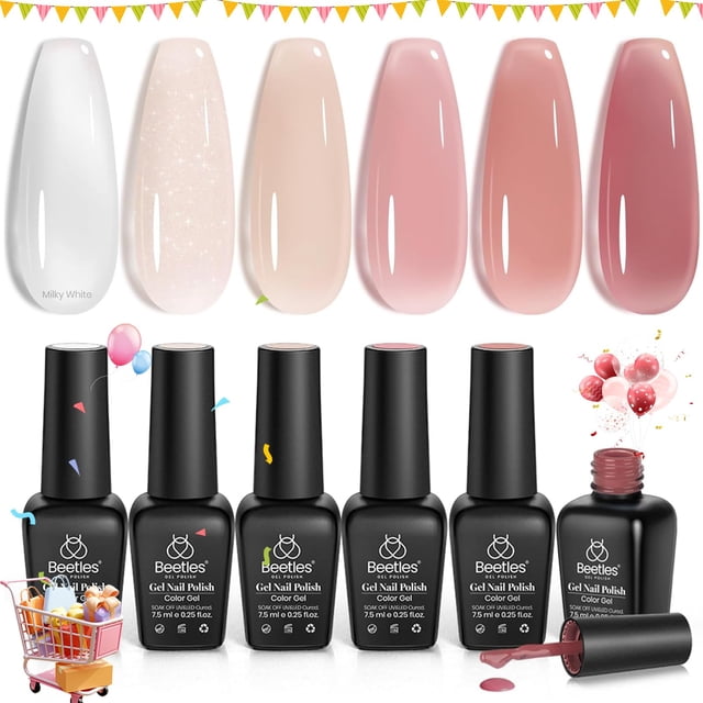 Set de esmaltes de uñas en gel Beetles Jelly, 6 colores, 7,5 ml, 2024 Trend