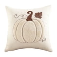 thumbnail image 2 of Halloween Throw Pillow Covers 18x18 Inch, Soft Plush Pumpkin White Decorative Square Pillowcases, Farmhouse Holiday Cushion Covers for Sofa Living Room Home Fall Halloween Thanksgiving Decor, 2 of 5