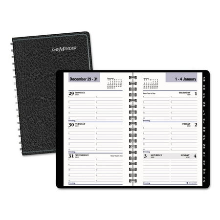 Monthly Appt Book - DAYMINDER WEEKLY POCKET APPT BOOK W/PHONE/ADDRESS SECT, 6 X 3 3/4, BLACK, 2019