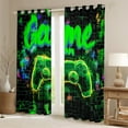 thumbnail image 2 of Erosebridal Boys Gamer Curtains for Living Room,Video Game Blackout Curtains Set of 2 (38x45),Black Green Curtains and Drapes (38x45),Geometric Bedroom Decoration, 2 of 6