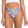 thumbnail image 1 of Balery Lavender Flowers Tangas de Algodón para Mujer con Estampado – Ropa Interior Sexy, Transpirable, G-string-Medium, 1 of 1
