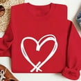thumbnail image 5 of mihongmao V-Day Sweetheart Print Sweatshirt for Women's Heart Print Long Sleeve Round Neck Sweatshirt Sweatshirt Hoodless Sweatshirt Red M, 5 of 7