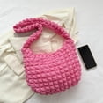 thumbnail image 3 of Bolso de mano para mujer, color caramelo, nailon plisado, burbujas para viajes de oficina (rojo rosa) Ndcxsfigh  Para Estrenar, 3 of 6