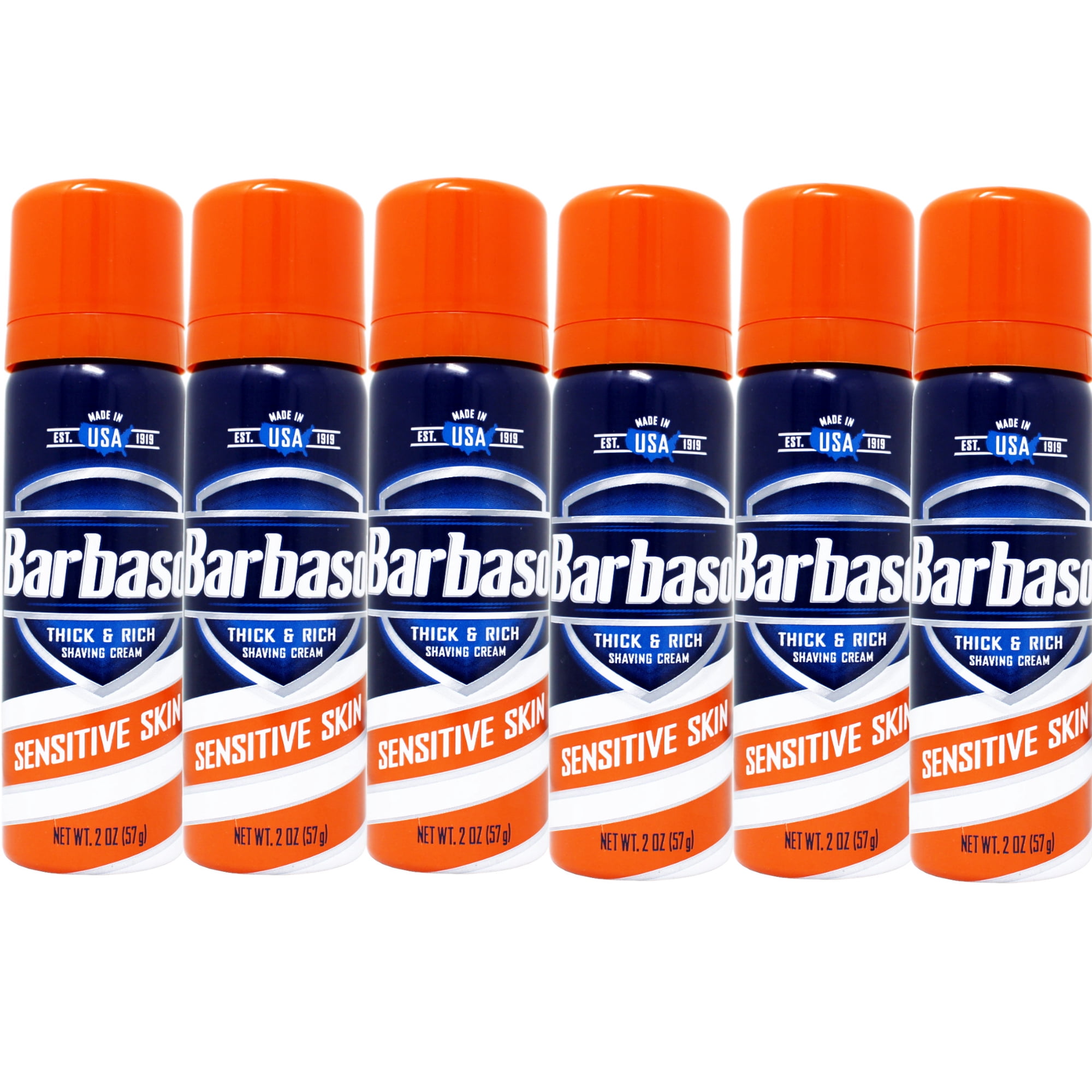 6 Pack - Barbasol Thick & Rich Shaving Cream, Sensitive Skin 2 oz
