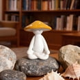 thumbnail image 2 of Cute Yoga Meditation Mushroom Decor Accent for Shelf, Whimsical Decor Figurine for Table, Bookshelf, Fairy Garden, Mushroom Gift for the Home, 2 of 7
