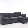 thumbnail image 5 of 4-Seat Upholstered Velvet Sofa with Armrest Bags - Reduce Discomfort in Living Space, 5 of 6