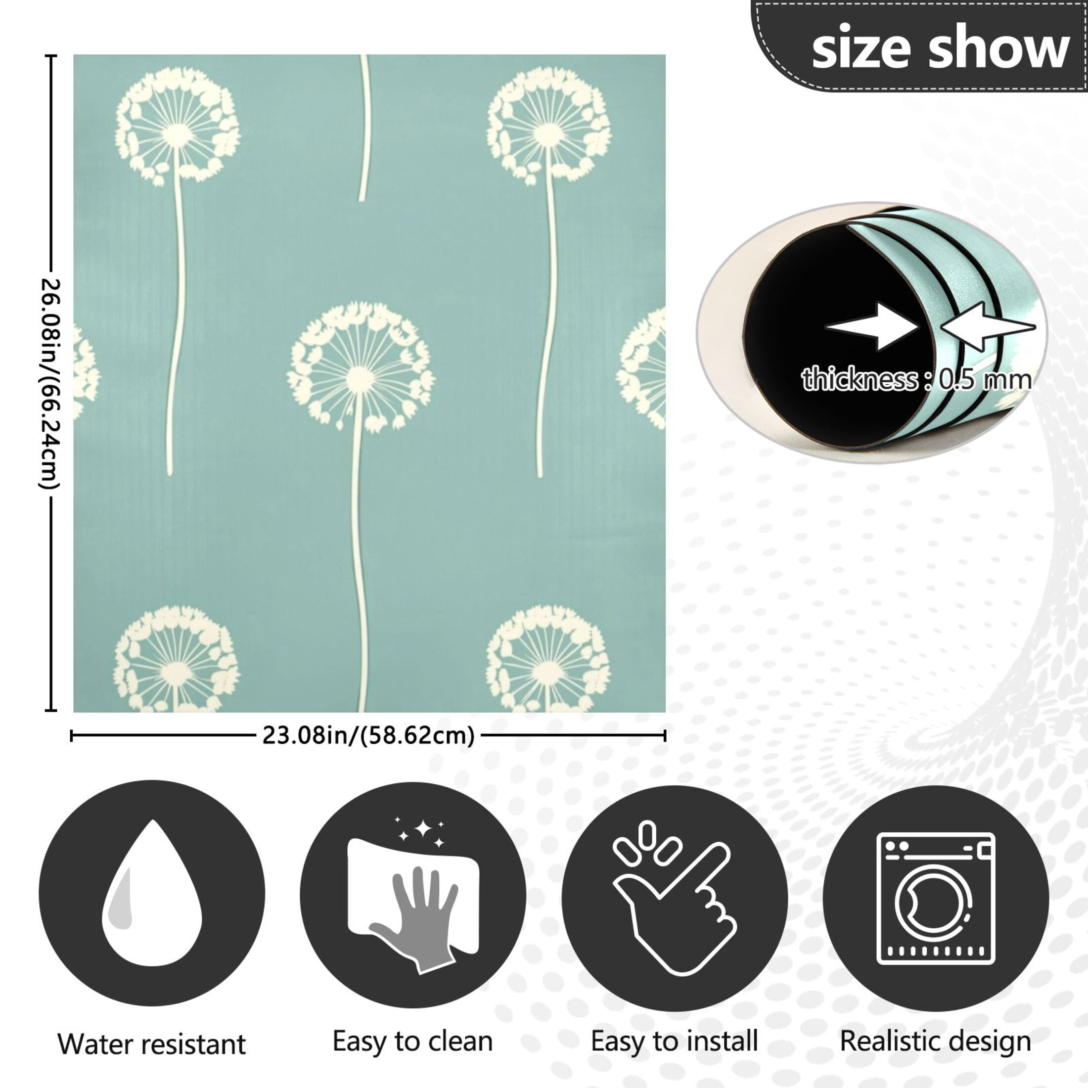 Dishwasher Magnetic Sticker 23x26 Inch Refrigerator Magnetic Sticker Washing Machine Magnetic Sticker Kitchen Panel Magnetic Sticker Home Decor White Pretty Dandelions