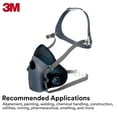 thumbnail image 3 of Pièce Faciale Demi-Respirant Réutilisable 3 m 7502, NIOSH, Valve de Débit Froid 3 m, Compatible avec Air Fourni par Deux Compagnies Aériennes, Suspension Rabattable Intégrée, Baïonnette, 3 of 8