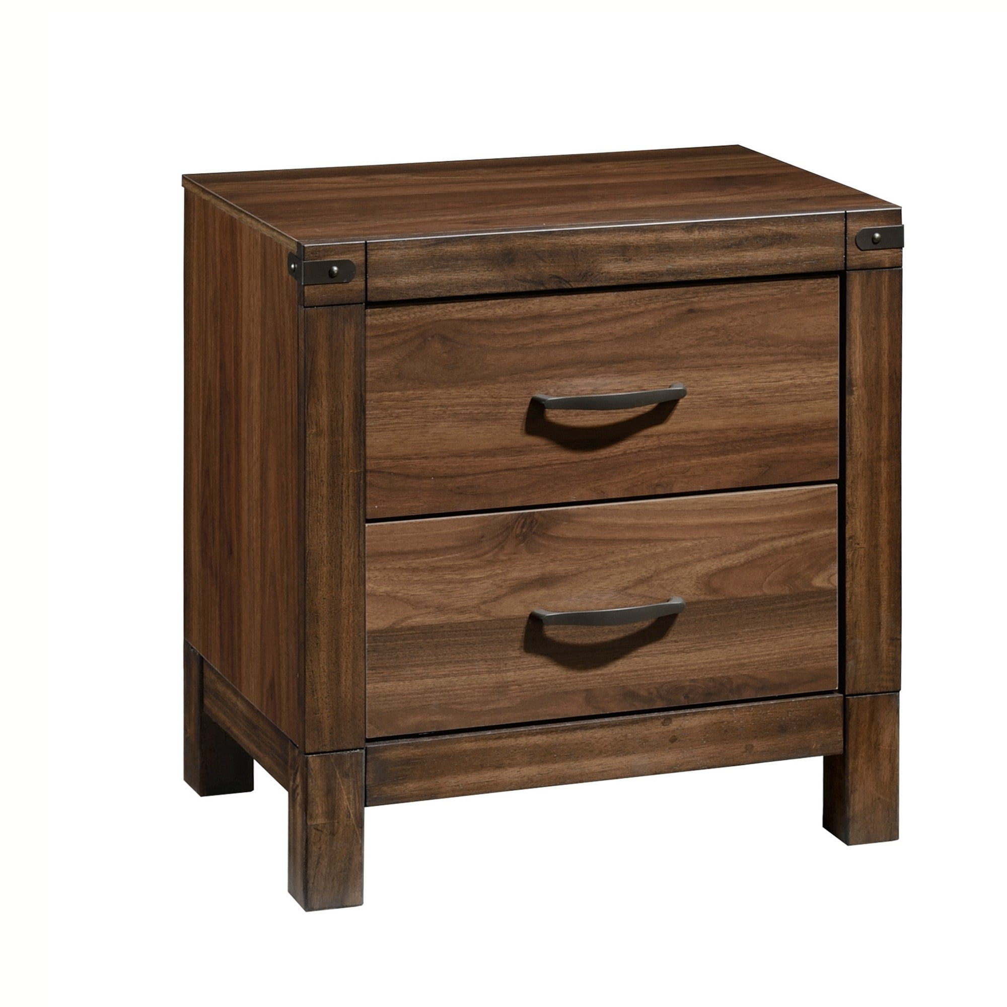 2 Drawer Transitional Style Nightstand with Woodgrain Details, Brown ...