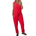 thumbnail image 1 of HBFAGFB Rompers for Women 2024 Spring and Summer Short Sleeved Wide Leg Pants Jumpsuit Red Size M, 1 of 3