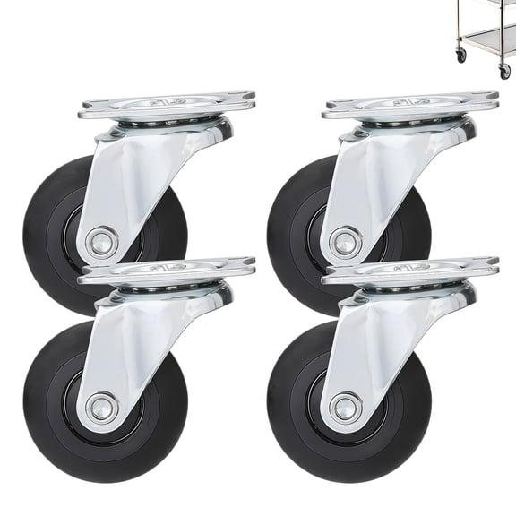 4 Pcs 1.5 Inch Fixed Single Axis Swivel Caster Wheels for Furniture and Equipment