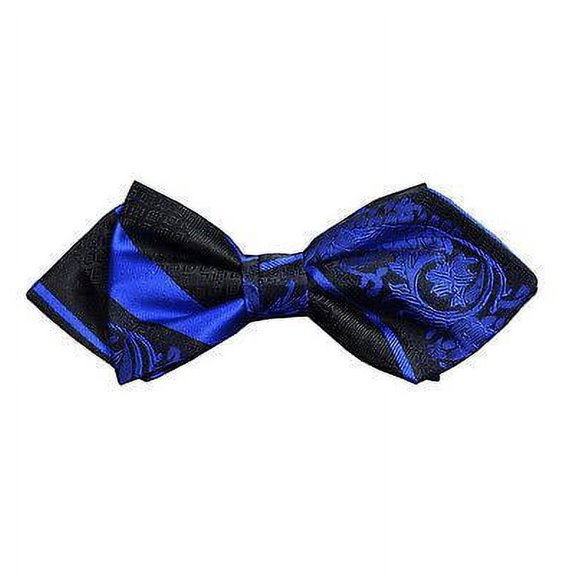 Blue and Black Silk Bow Tie by Paul Malone