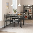 thumbnail image 2 of EastVita Dining Table & Chairs Kitchen Dining Room Set for 5, Table and 4 Metal and Wood Chairs, Rustic Brown, 2 of 8