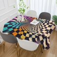 thumbnail image 2 of Yayeee Tablecloths 60" x 120" Rectangle Wrinkle Resistant Party Table Cover, Beige Wavy Plaid, 2 of 8