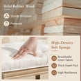 thumbnail image 4 of Dycanpo 16" Vintage Vanity Stool, Button Tufted Upholstered, Solid Wood Legs, Beige, 4 of 7