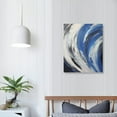 thumbnail image 4 of JEUXUS  Blue Abstract Canvas Wall Art: Sea Wave Painting Textured Picture for Living Room Decor, Black Grey Modern Print Minimalist Artwork Framed Poster Home Decoration, 4 of 5