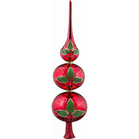 Glitterazzi Holly Berry Finial Polish Glass Christmas Tree Topper 16 Glitterazzi Holly Berry Finial Polish Glass Christmas Tree Topper 16 Inch New - Glitterazzi Holly Berry Finial Polish Glass Christmas Tree Topper 16