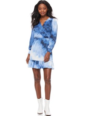 Scoop Wrap Dress with Ruffle Women's