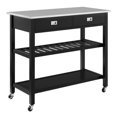 thumbnail image 1 of Crosley Chloe Stainless Steel Top Kitchen Cart in Black, 1 of 14