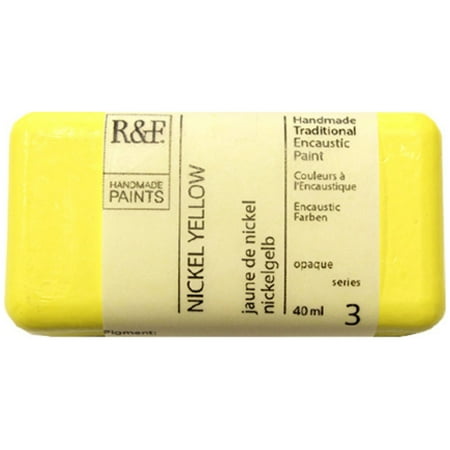UPC: 0836943007932 | R&F Handmade Paints Encaustic Paint Cakes  40ml Cakes  Nickel Yellow