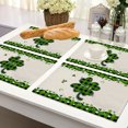 thumbnail image 1 of 4 piezas de manteles individuales del día de San Patricio lino verde trébol de cuatro hojas alfombras de mesa impresas 33x48cm aislamiento térmico decoración de la fiesta navideña, 1 of 5