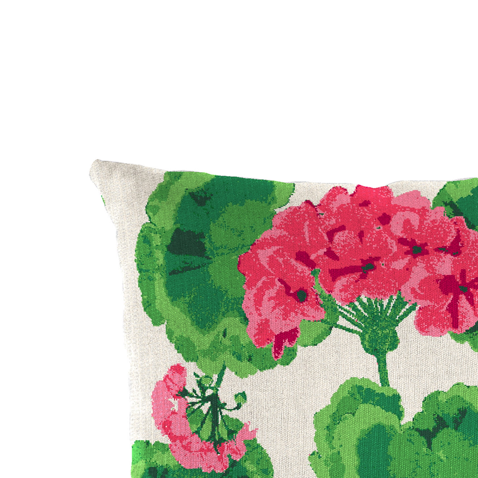 Jordan Manufacturing 12" x 19" Geranium Multicolor Floral Rectangular Outdoor Lumbar Throw Pillow (2 Pack)